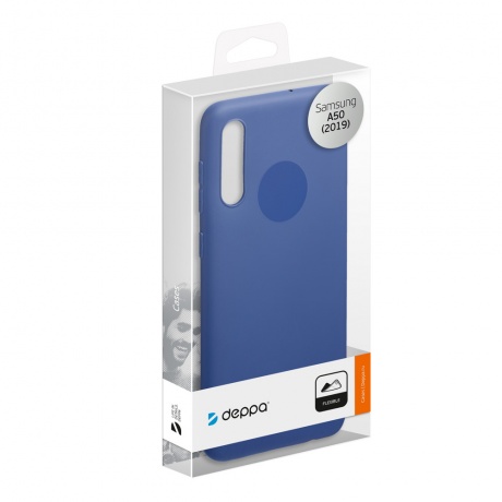 Чехол Deppa Gel Color Case для Samsung Galaxy A50 (2019) синий PET белый 86658 - фото 3