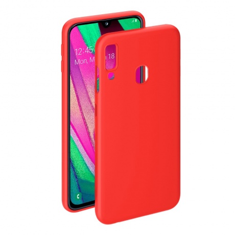Чехол Deppa Gel Color Case для Samsung Galaxy A40 (2019) красный PET белый 87115 - фото 1
