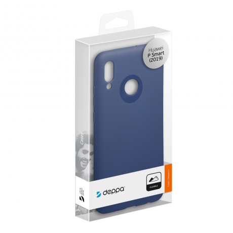 Чехол Deppa Gel Color Case для Huawei P Smart (2019) синий PET белый 87152 - фото 3