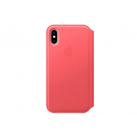 Чехол Apple iPhone XS Leather Folio (MRX12ZM/A) Peony Pink - фото 1