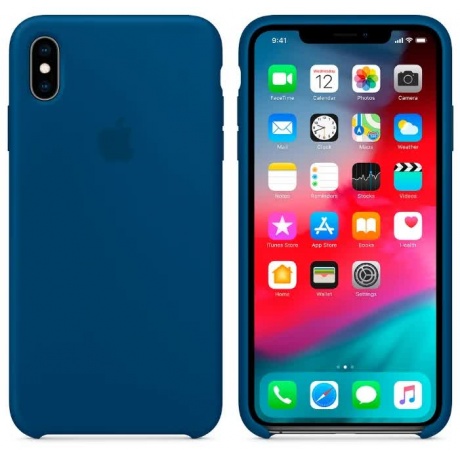 Чехол Apple iPhone XS Max Silicone Case (MTFE2ZM/A) Blue Horizon - фото 4
