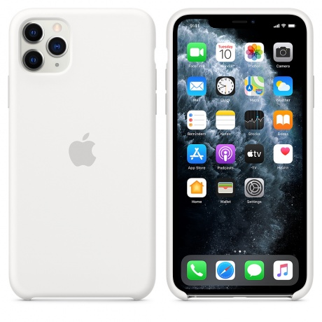 Чехол Apple iPhone XS Max Silicone Case (MRWF2ZM/A) White - фото 1