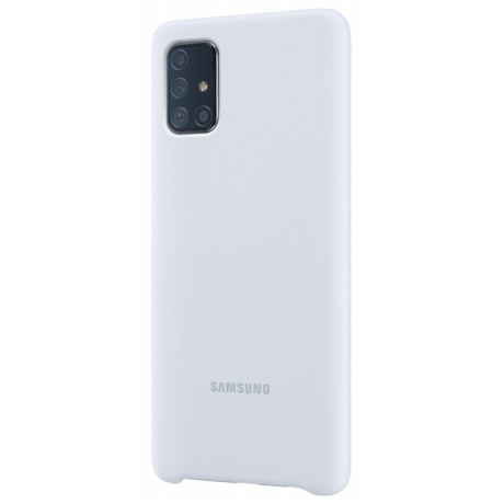 Чехол Samsung Galaxy A71 Silicone Cover серебристый (EF-PA715TSEGRU) - фото 2