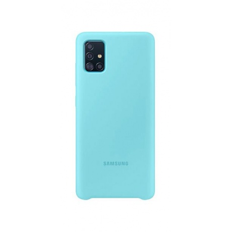 Чехол Samsung Galaxy A51 Silicone Cover голубой (EF-PA515TLEGRU) - фото 1