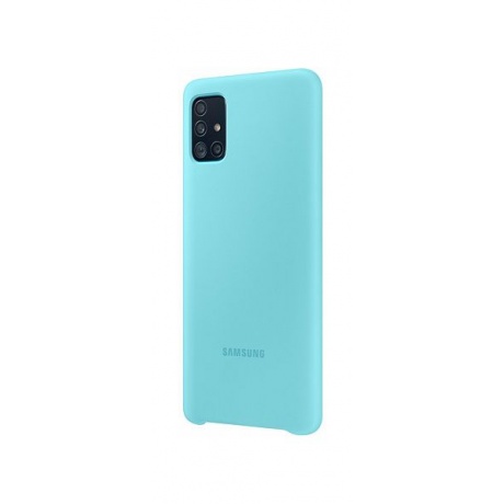 Чехол Samsung Galaxy A51 Silicone Cover голубой (EF-PA515TLEGRU) - фото 3