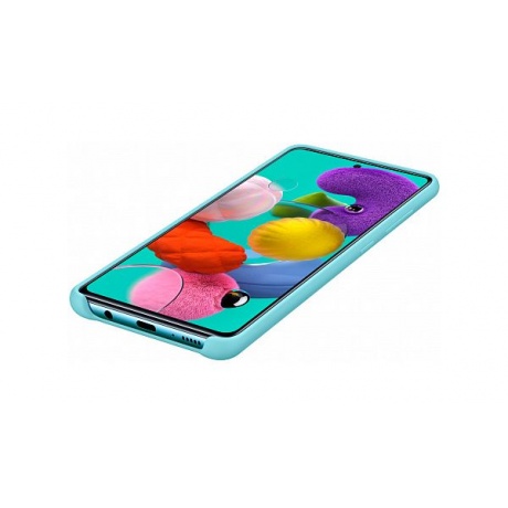 Чехол Samsung Galaxy A51 Silicone Cover голубой (EF-PA515TLEGRU) - фото 4
