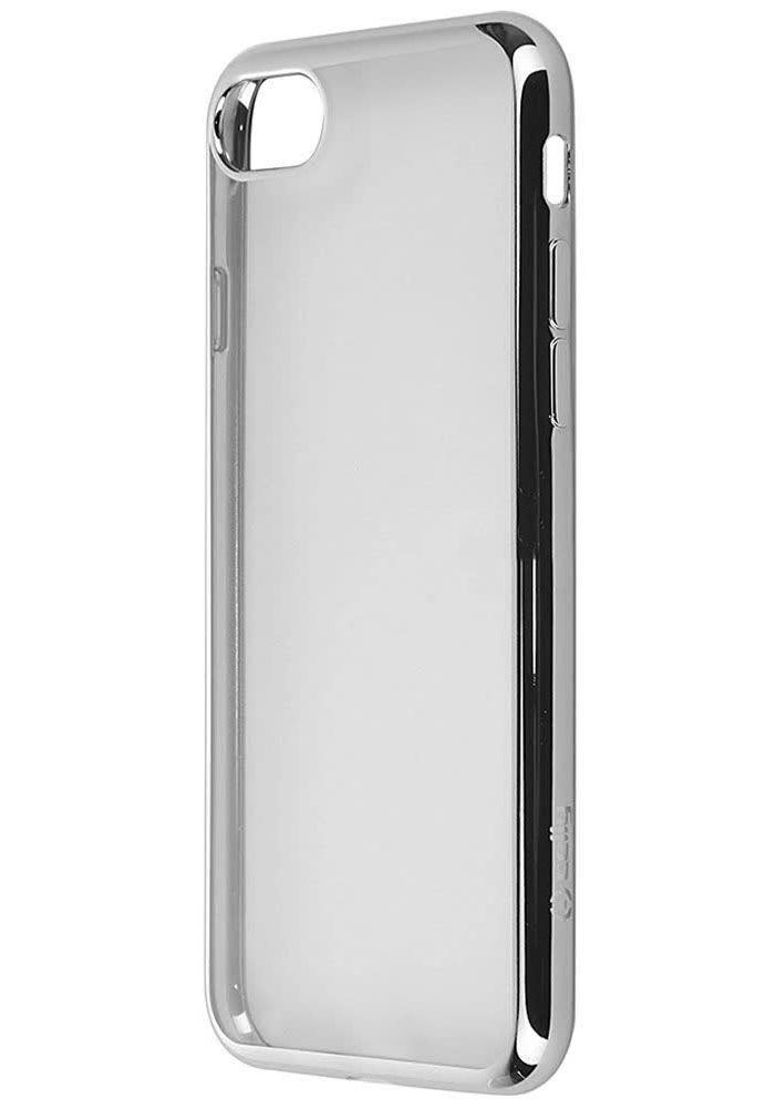 Чехол-накладка Celly Laser для Apple iPhone 7/8 прозрачный, серебристый кант цена и фото