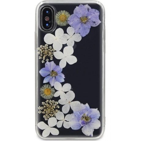 Чехол-накладка DYP Flower Case для Apple iPhone X/XS прозрачный с цветами - фото 1