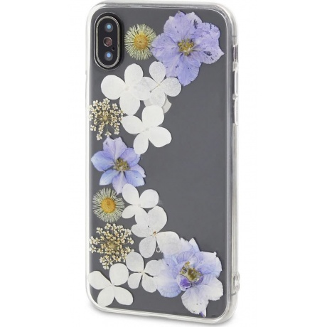 Чехол-накладка DYP Flower Case для Apple iPhone X/XS прозрачный с цветами - фото 2