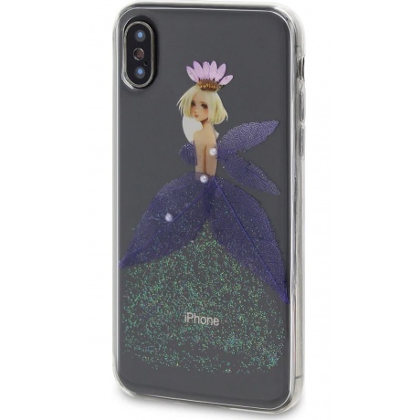 Чехол-накладка DYP Flower Case для Apple iPhone X/XS фея фиолетовые цветы - фото 2