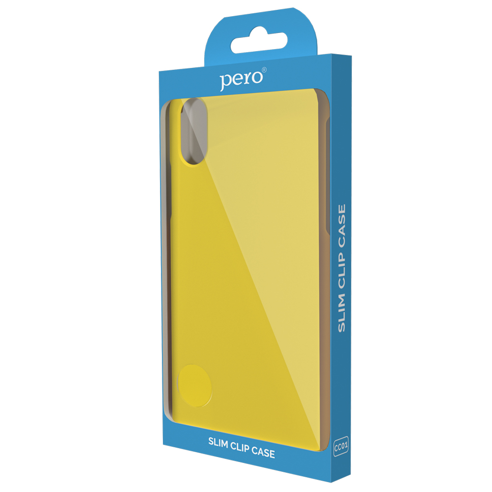 Чехол клип-кейс PERO софт-тач для Realme C15 жёлтый