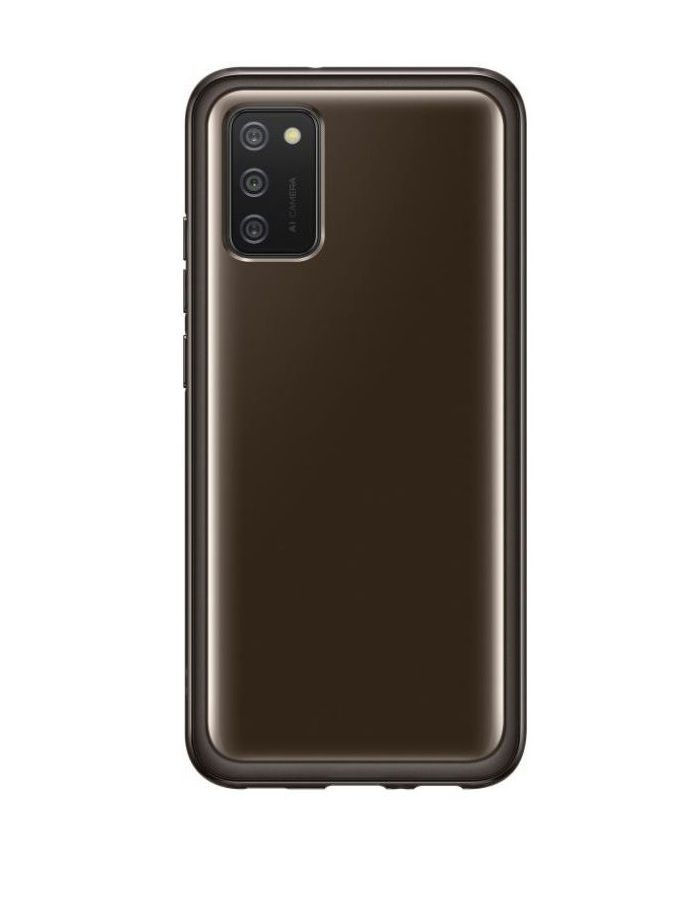 Чехол (клип-кейс) Samsung для Samsung Galaxy A02s Soft Clear Cover черный (EF-QA025TBEGRU) чехол клип кейс samsung для samsung galaxy j6 2018 dual layer cover золотистый ef pj600cfegru