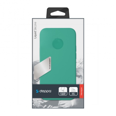 

Чехол Deppa Liquid Silicone для Apple iPhone 12 Pro/12 зеленый картон