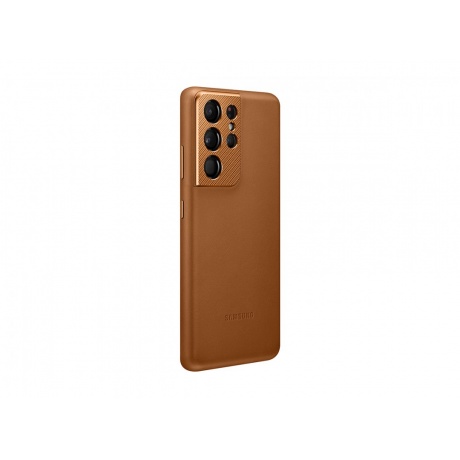 Чехол (клип-кейс) Samsung Galaxy S21 Ultra Leather Cover коричневый (EF-VG998LAEGRU) - фото 3