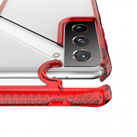 Чехол антибактериальный ITSKINS HYBRID CLEAR для Samsung Galaxy S21+ красный/прозрачный - фото 2