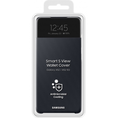 Чехол-книжка Samsung S View Wallet Cover для Samsung Galaxy A52 черный EF-EA525PBEGRU - фото 5