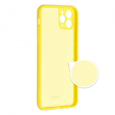 Чехол клип-кейс PERO LIQUID SILICONE для Apple iPhone 12 mini желтый - фото 1