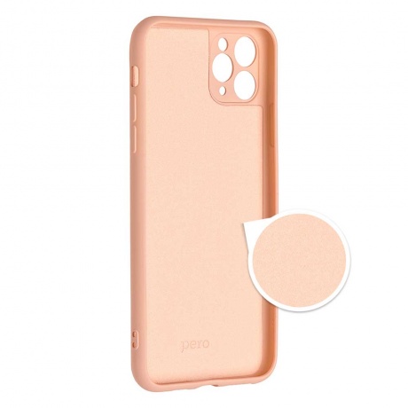 Чехол клип-кейс PERO LIQUID SILICONE для Apple iPhone 12 mini светло-розовый - фото 1