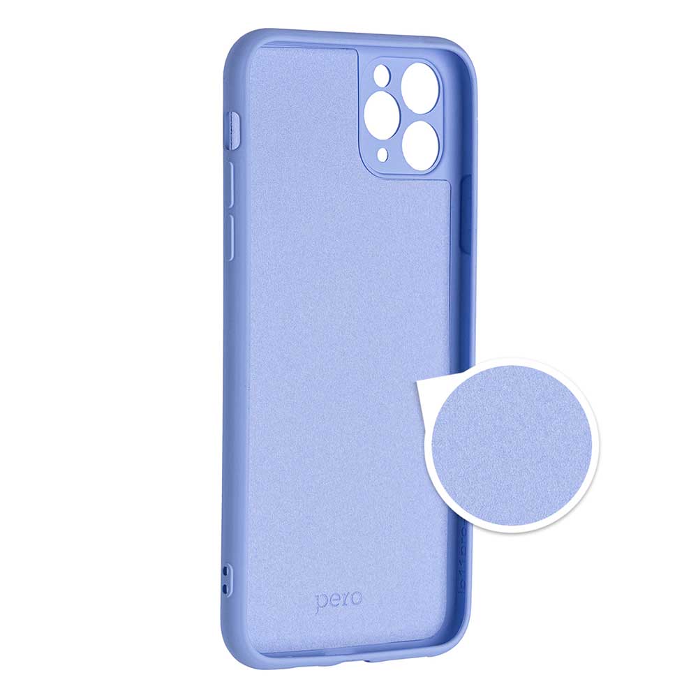 Чехол клип-кейс PERO LIQUID SILICONE для Apple iPhone 12 Pro Max голубой от Kotofoto