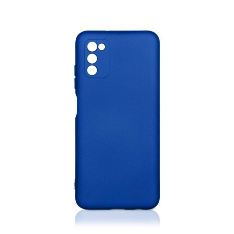Чехол DF для Samsung Galaxy A03s с микрофиброй Silicone Blue sOriginal-26 - фото 1