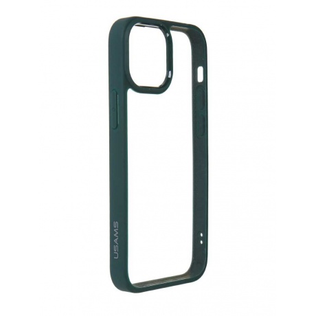 Чехол (клип-кейс) Usams Apple iPhone 13 mini US-BH768 прозрачный/зеленый (УТ000028114) - фото 1