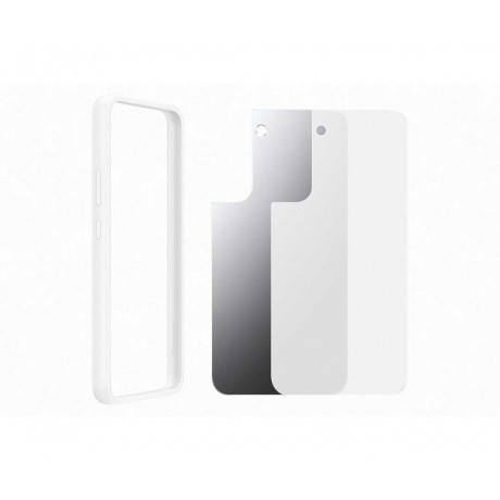 Чехол-книжка Samsung EF-MS906CWEGRU Frame Cover для Galaxy S22+, прозрачный с белой рамкой - фото 5