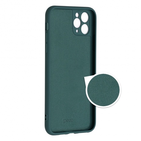 Чехол клип-кейс PERO LIQUID SILICONE для Apple iPhone 13 mini темно-зеленый - фото 1