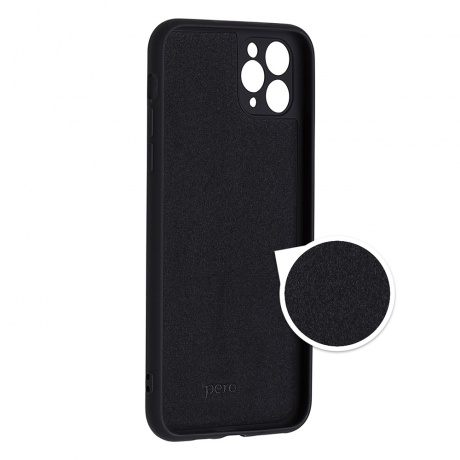 Чехол клип-кейс PERO LIQUID SILICONE для Apple iPhone 13 mini черный - фото 1