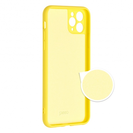 Чехол клип-кейс PERO LIQUID SILICONE для Apple iPhone 13 Pro Max желтый - фото 1