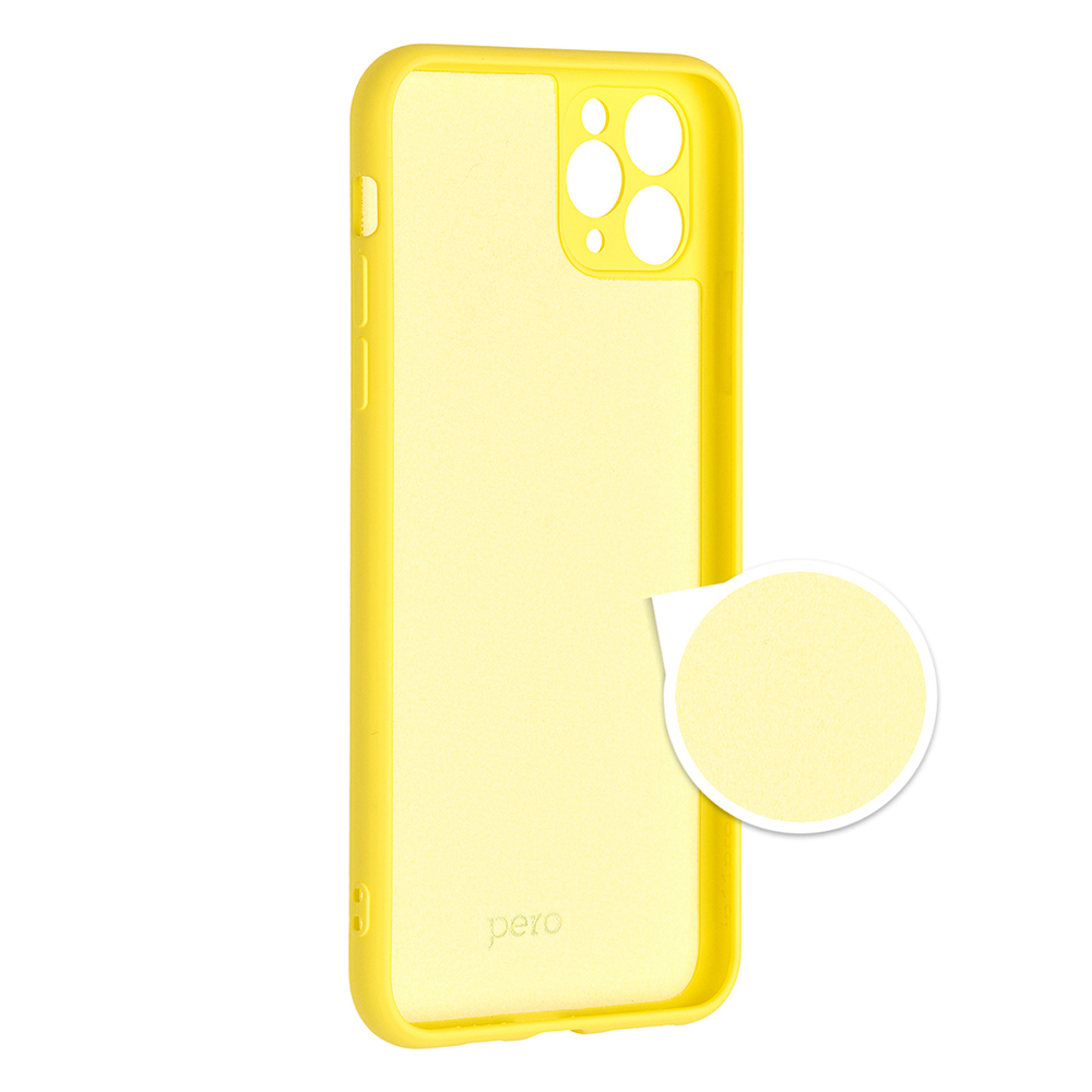 Чехол клип-кейс PERO LIQUID SILICONE для Apple iPhone 13 mini желтый