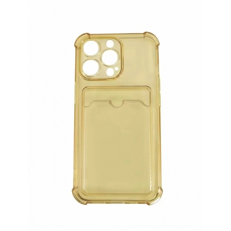 

Чехол LuxCase для APPLE iPhone 11 Pro Max TPU с картхолдером 1.5mm Transparent-Gold 63571, Золотой