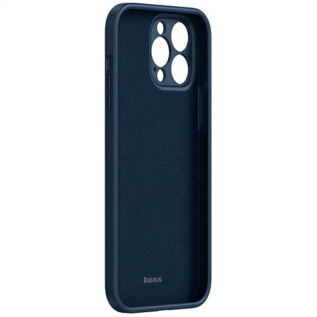 Чехол защитный Baseus Liquid Silica Gel Protective Case для iPhone 13 Pro Max, синий - фото 5