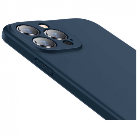 Чехол защитный Baseus Liquid Silica Gel Protective Case для iPhone 13 Pro Max, синий - фото 6