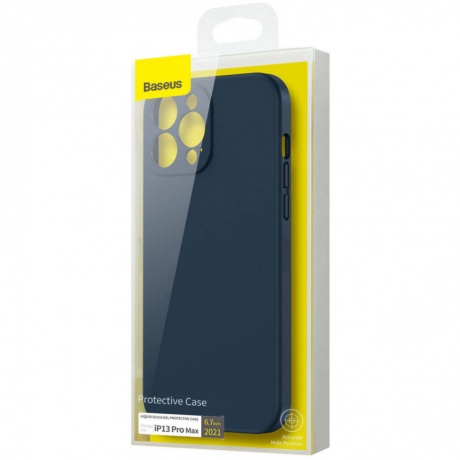 Чехол защитный Baseus Liquid Silica Gel Protective Case для iPhone 13 Pro Max, синий - фото 8