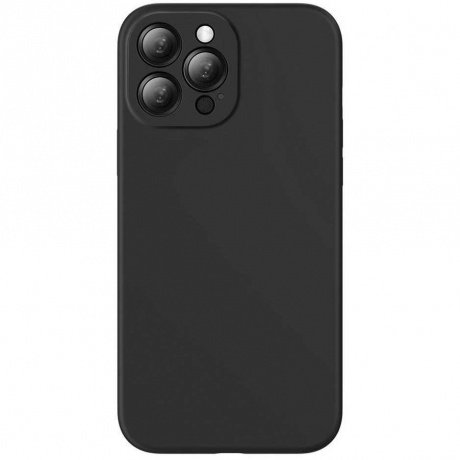 Чехол защитный Baseus Liquid Silica Gel Protective Case для iPhone 13 Pro Max, черный - фото 1