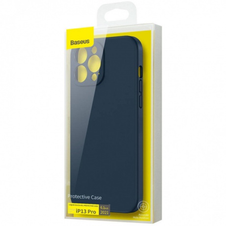 Чехол защитный Baseus Liquid Silica Gel Protective Case для iPhone 13 Pro, синий - фото 8