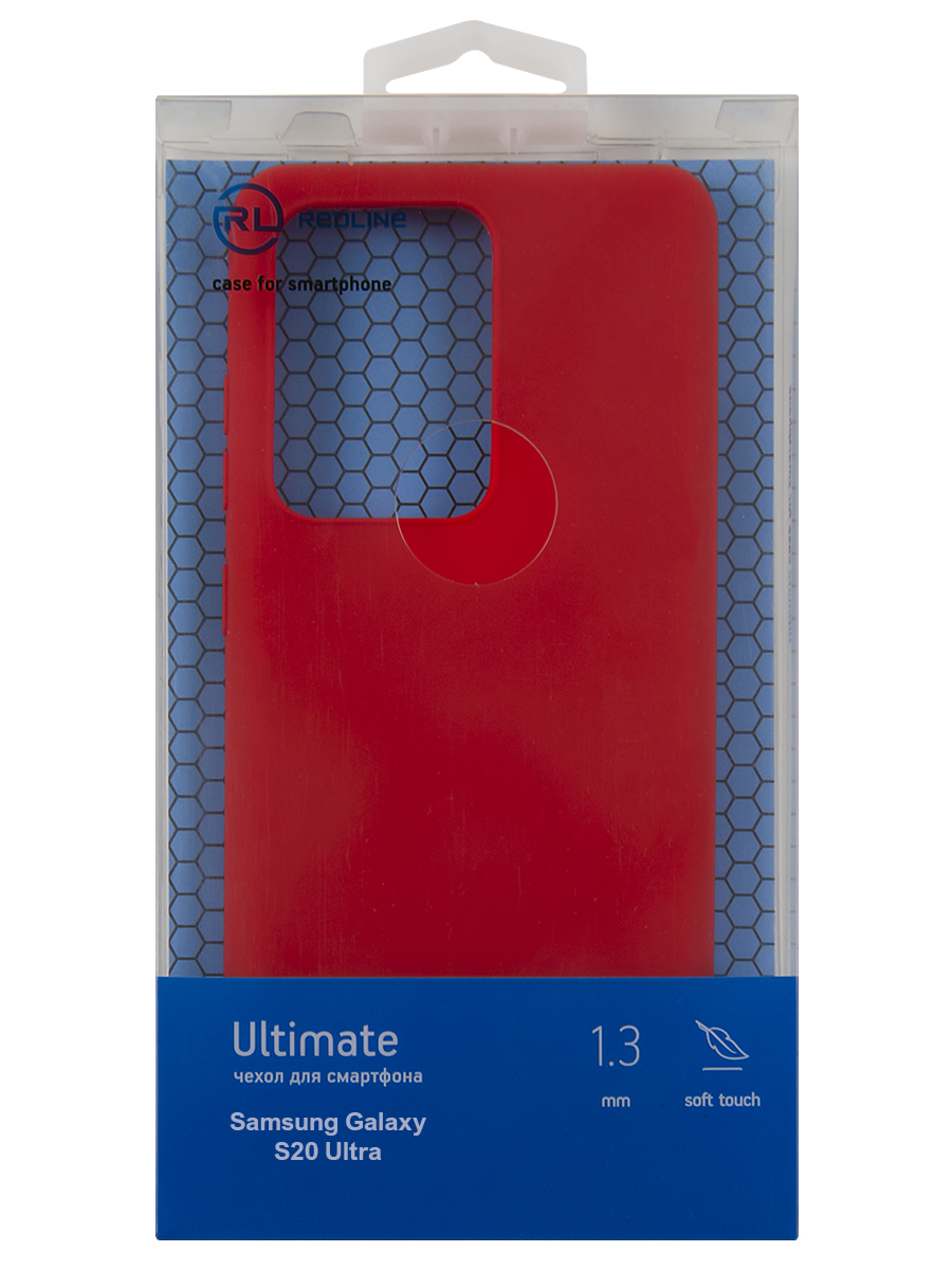 Чехол защитный Red Line Ultimate для Samsung Galaxy S20 Ultra, красный УТ000022433 жидкий чехол с блестками пилюли с сакурой на samsung galaxy s20 ultra самсунг галакси s20 ультра