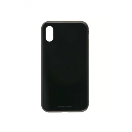 Чехол накладка iBox Magnetic, металл и стекло, для iPhone X (черный) - фото 1