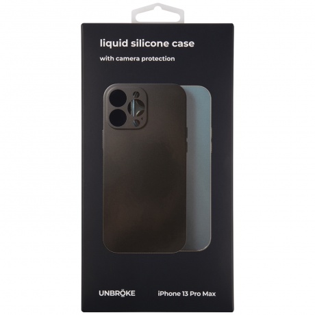 Чехол накладка UNBR?KE liquid silicone case MagSafe support для iPhone 13 Pro Max, черная - фото 1