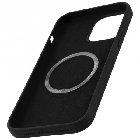 Чехол накладка UNBR?KE liquid silicone case MagSafe support для iPhone 13 Pro Max, черная - фото 3