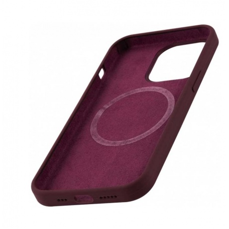 Чехол накладка UNBROKE liquid silicone case MagSafe support для iPhone 13 Pro, винная - фото 3