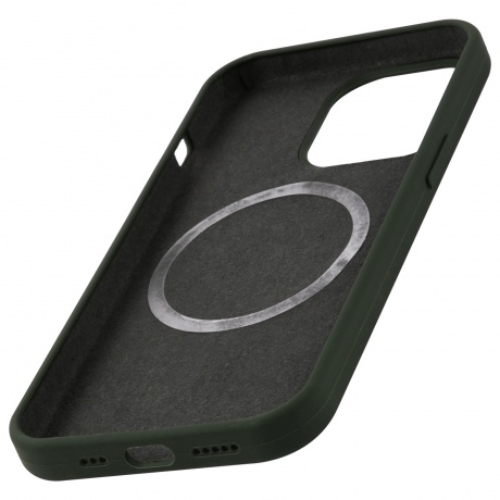 Чехол накладка UNBR?KE liquid silicone case MagSafe support для iPhone 13 Pro, зеленая - фото 3