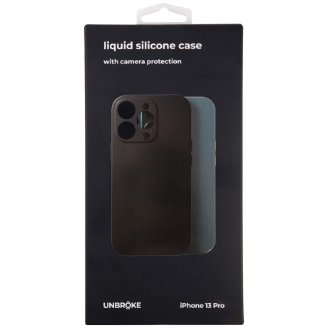 Чехол накладка UNBR?KE liquid silicone case MagSafe support для iPhone 13 Pro, черная - фото 1