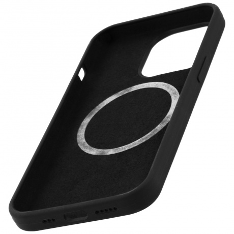 Чехол накладка UNBR?KE liquid silicone case MagSafe support для iPhone 13 Pro, черная - фото 3