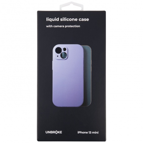 Чехол накладка UNBR?KE liquid silicone case with camera protection для iPhone 13 mini, фиолетовая - фото 1