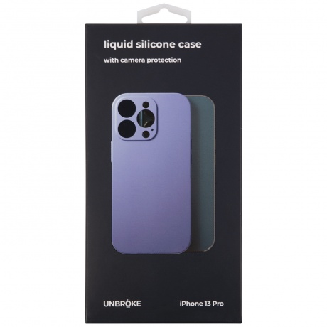 Чехол накладка UNBR?KE liquid silicone case with camera protection для iPhone 13 Pro, фиолетовая - фото 1
