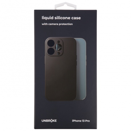 Чехол накладка UNBR?KE liquid silicone case with camera protection для iPhone 13 Pro, черная - фото 1