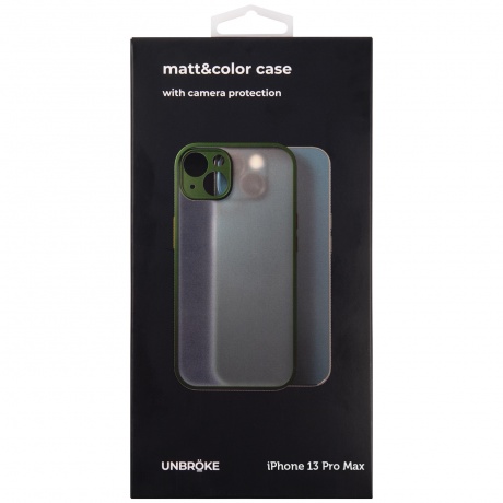 Чехол накладка UNBR?KE matt&amp;color case with camera protection для iPhone 13 Pro Max, мятная - фото 3