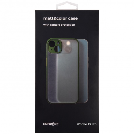 Чехол накладка UNBR?KE matt&amp;color case with camera protection для iPhone 13 Pro, мятная - фото 3