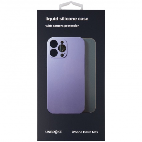 Чехол накладка UNBR?KE soft case with camera slider для iPhone 13 Pro Max, фиолетовая - фото 1